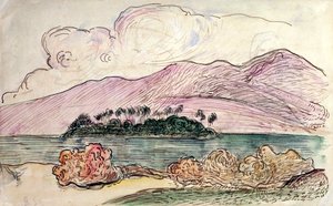 Paisaje tahitiano de Paul Gauguin